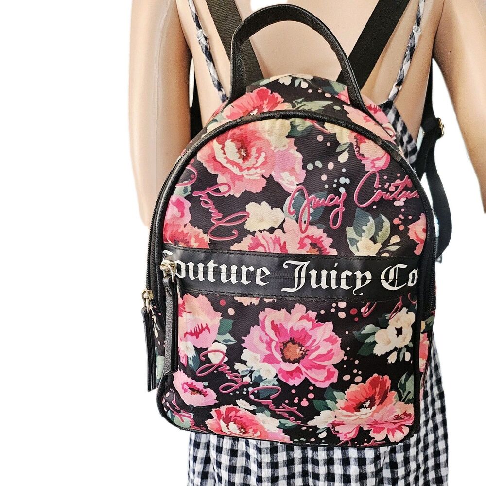 Juicy Couture Floral Mini Backpack | Black & Pink - Picture 2 of 10